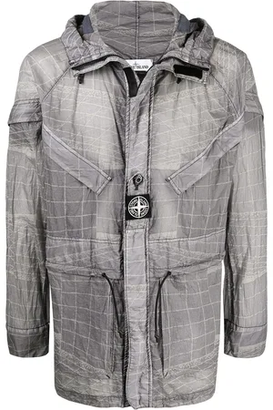 Stone Island Leichte Kapuzenjacke mit abstraktem Print