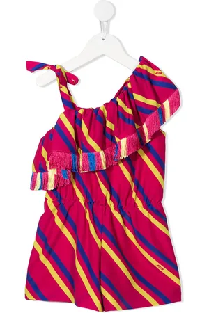 Msgm Gestreiftes One-Shoulder-Kleid