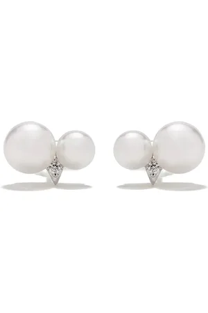 Tasaki 14kt Weißgoldohrringe mit Akoya-Perle