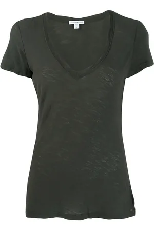 James Perse T-Shirt mit U-Ausschnitt