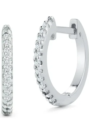 Mateo 14kt Weißgoldcreolen mit Diamanten