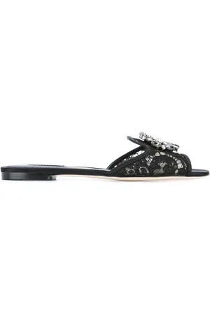 Dolce & Gabbana Rainbow Lace Sandalen mit Brosche