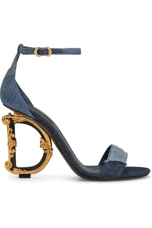 Dolce & Gabbana Patchwork-Sandalen mit DG-Absatz 105mm