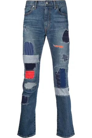 JUNYA WATANABE Schmale Patchwork-Jeans