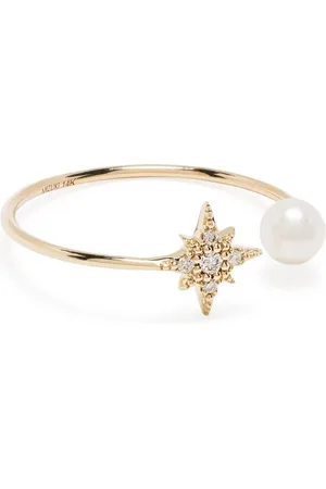 Mizuki 14kt Gelbgoldring mit Perlen