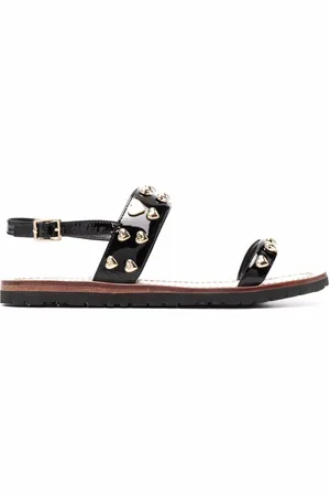 Moschino Flache Sandalen mit Herznieten
