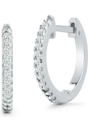 Mateo 14kt Weißgoldcreolen mit Diamanten 10mm