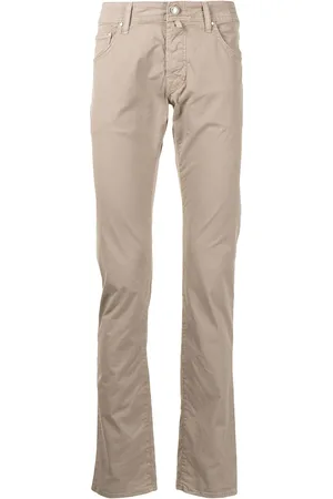 Jacob Cohen Schmale Hose mit Knitteroptik