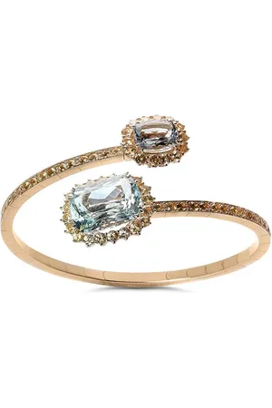 Dolce & Gabbana 18kt Gelbgoldring mit Aquamarin und Saphir