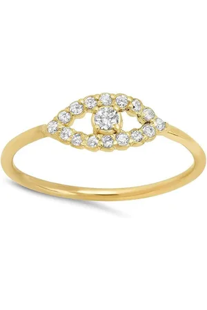 Jennifer Meyer Mini 18kt Evil Eye Gelbgoldring mit Diamanten