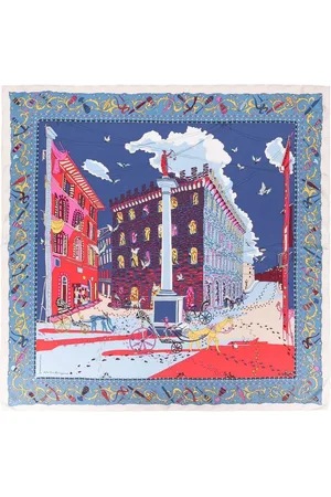 Salvatore Ferragamo Schal mit Palazzo Spini Feroni-Print
