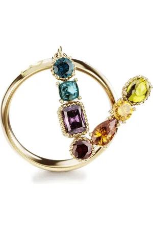Dolce & Gabbana 18kt Rainbow Alphabet V Gelbgoldring