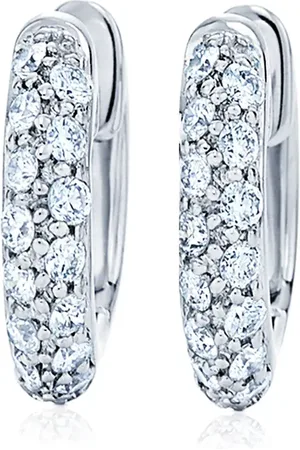 Kwiat Petite 18kt Moonlight Weißgoldcreolen mit Diamanten