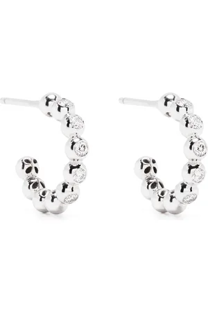 Pragnell 18kt Weißgoldcreolen mit Diamanten