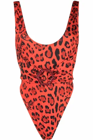 Philipp Plein Badeanzug mit Leoparden-Print