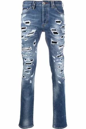 Philipp Plein Gerade Jeans in Distressed-Optik