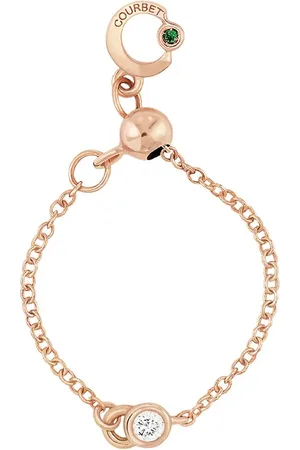 COURBET 18kt Rotgoldring mit synthetischem Diamanten
