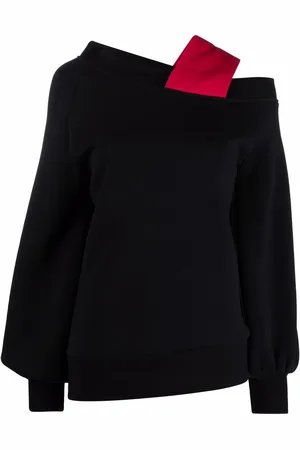 Atu Body Couture X Ioana Ciolacu asymmetrisches Sweatshirt mit wattierten Trägern
