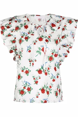 See by Chloé Florale Bluse mit Rüschenkragen