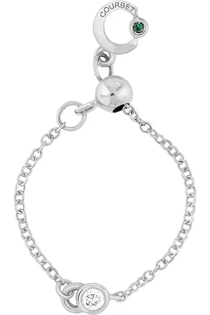 COURBET 18kt Weißgoldhalskette mit synthetischem Diamanten