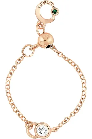 COURBET 18kt Rotgoldring mit synthetischem Diamanten