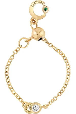 COURBET 18kt Gelbgoldring mit synthetischem Diamanten