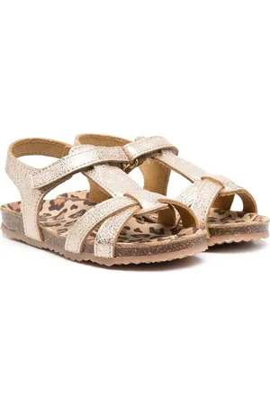 PèPè Golden Sandalen mit Leo-Print
