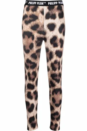 Philipp Plein Biker-Leggings mit Leoparden-Print
