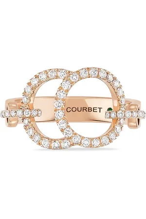COURBET 18kt Rotgoldring mit synthetischen Diamanten