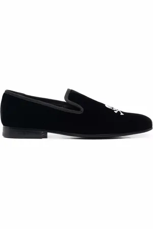 Philipp Plein Samt-Loafer mit Totenkopf