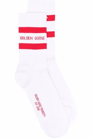 Golden Goose Gerippte Intarsien-Socken mit Logo