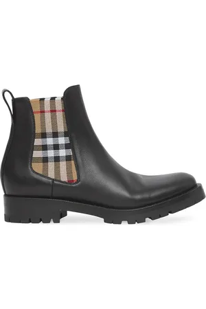 Burberry Chelsea-Boots mit kariertem Einsatz