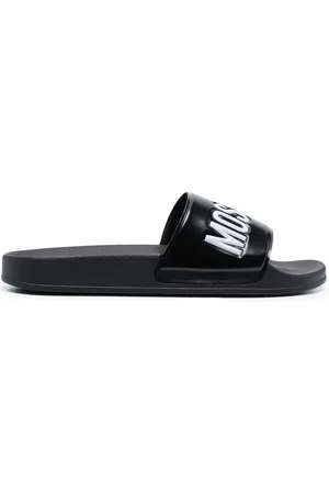 Moschino Pantoletten mit Logo-Print