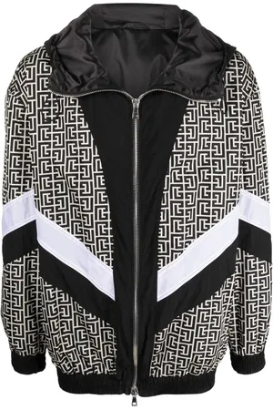 Balmain Kapuzenjacke mit Monogramm-Print