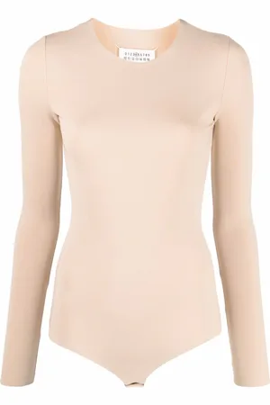 Maison Margiela Gerippter Body mit langen Ärmeln