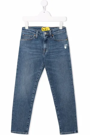 OFF-WHITE Halbhohe Straight-Leg-Jeans