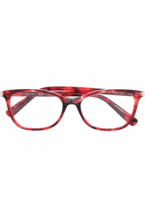 Longchamp Eckige Brille in Schildpattoptik
