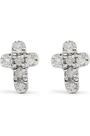 DJULA 18kt Cross Weißgoldohrringe mit Diamanten