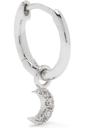DJULA 18kt Weißgoldcreole mit Diamantmond