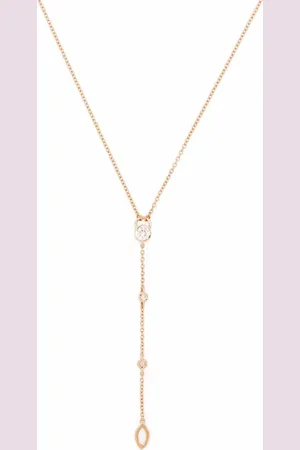 COURBET 18kt recycelte CO Rotgoldhalskette mit synthetischem Diamanten