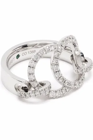 COURBET CELESTE Ring aus 18kt recycletem Weißgold mit synthetischem Diamantpavé
