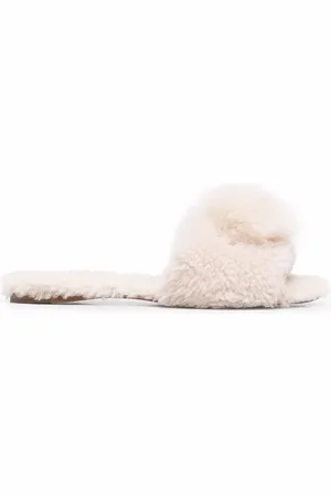 Aquazzura Flache Foxy Pantoletten mit Pompon
