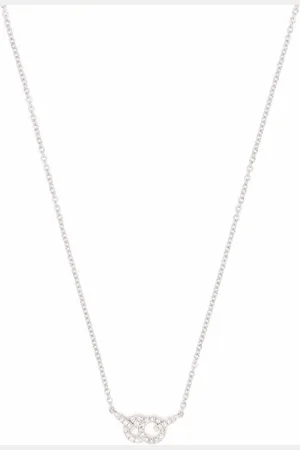 COURBET CELESTE Halskette aus 18kt recycletem Weißgold mit kleinem synthetischem Diamantanhänger