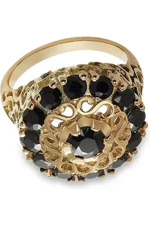 Dolce & Gabbana 18kt Gelbgold-Cocktailring mit schwarzen Saphiren