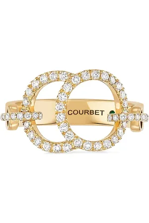 COURBET 18kt Gelbgoldring mit synthetischen Diamanten