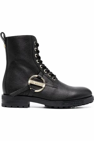 Moschino Stiefel mit Logo-Schild
