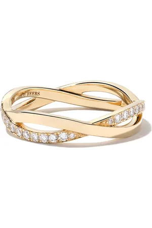 De Beers 18kt Infinity Gelbgoldring mit Diamanten in Pavé-Fassung