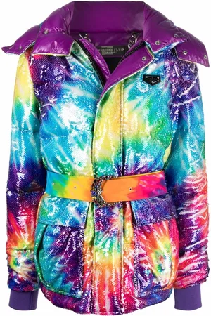 Philipp Plein Gefütterter Mantel mit Batik-Print