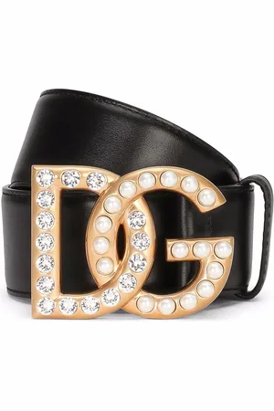 Dolce & Gabbana Gürtel mit strassverzierter Logo-Schnalle