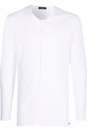 Tom Ford T-Shirt mit Henley-Kragen
